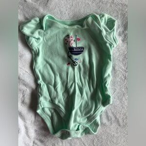 jumping beans Mint Green Cat & Boat Baby One-Piece